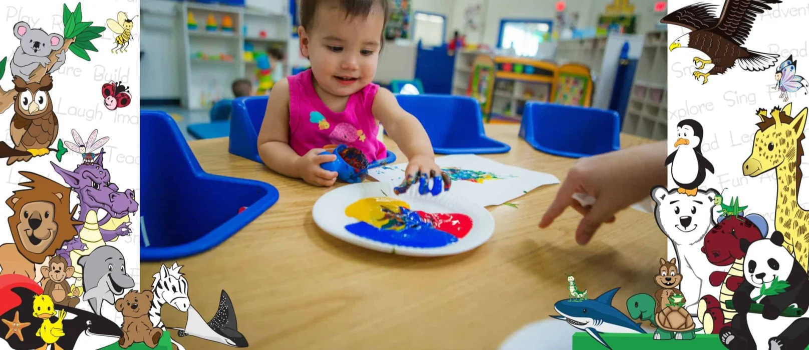 Finger painting at Kids Klub Child Development Centers